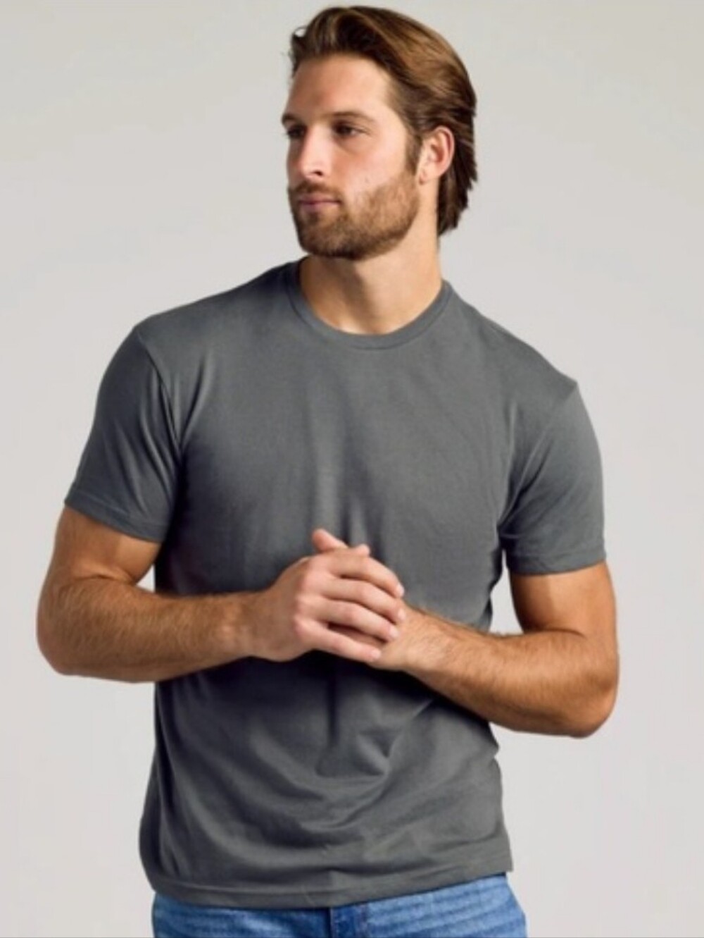 True Classic Tees Set Of 2 Gray And Cream Medium